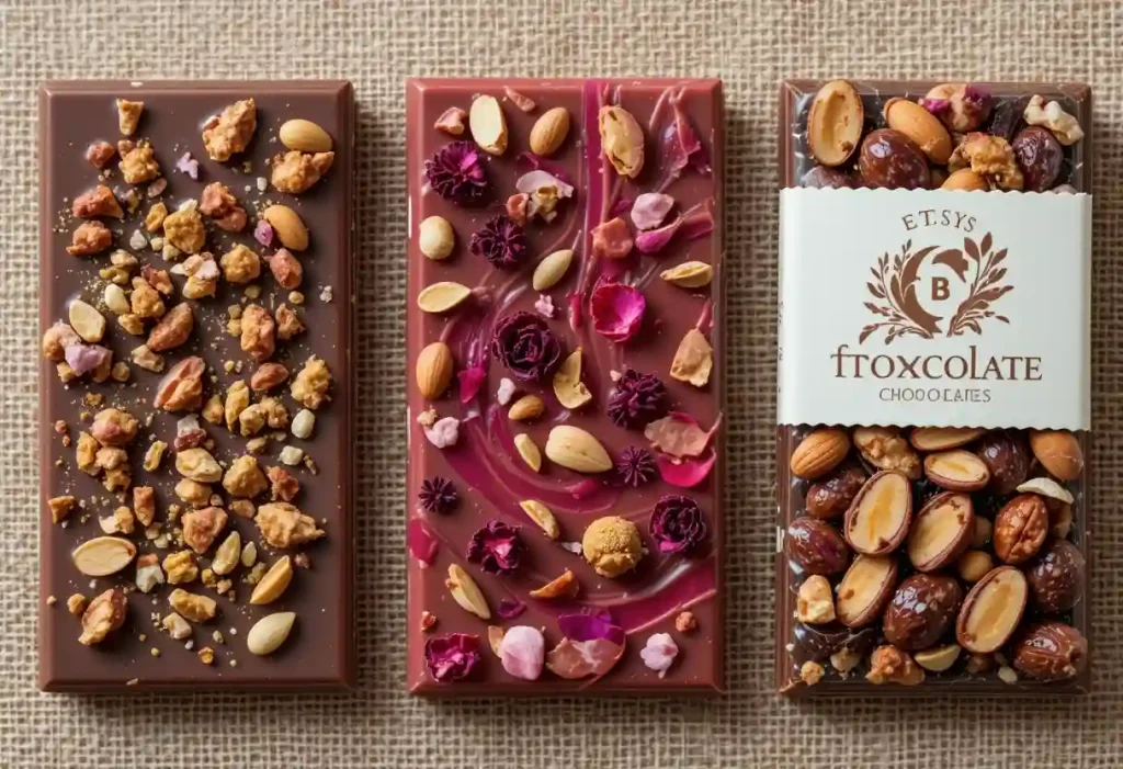 Handmade Dubai chocolate bars from NYC and Etsy.