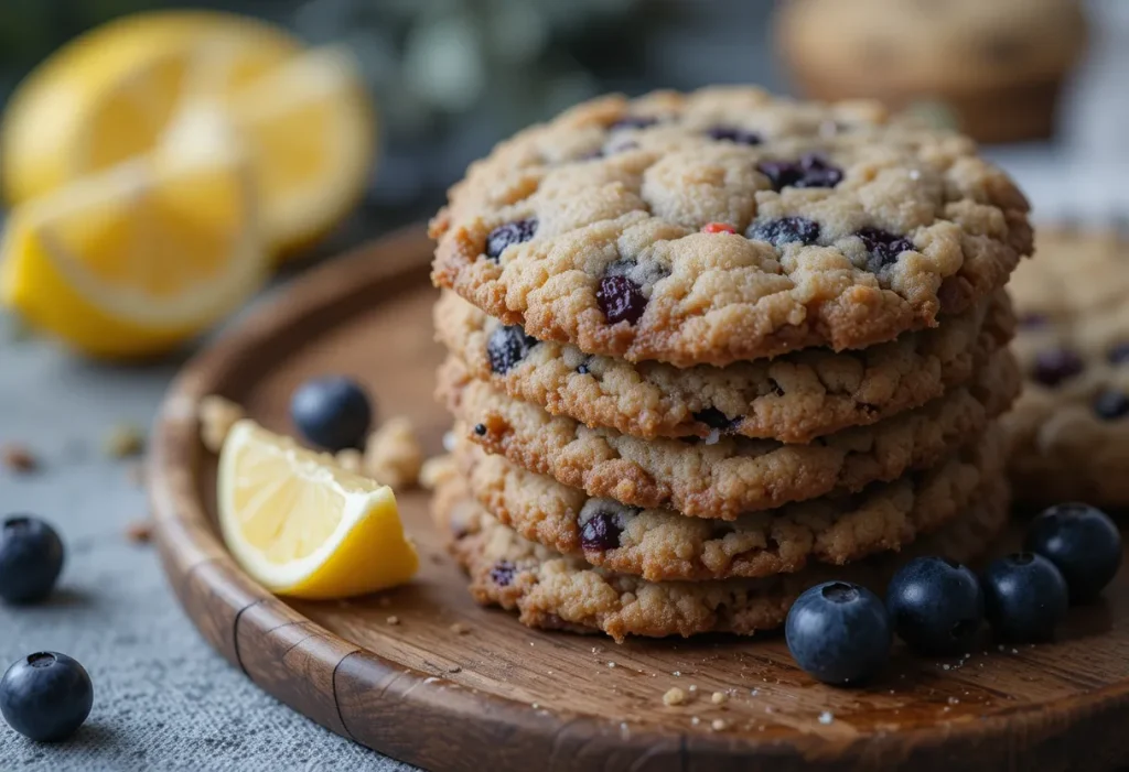 .Zesty Vegan Lemon Blueberry Cookies