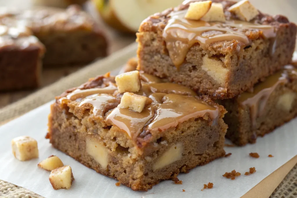 Apple Brownies with Maple Glaze